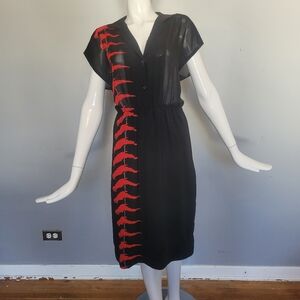 Vintage Wayne Clark Parrot Print Dress, VGUC, Size 4